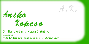 aniko kopcso business card
